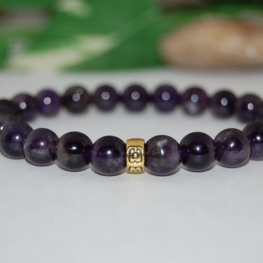 Amethyst Bracelet,Purple Amethyst Bracelet,Amethyst Gemstone 8mm Beads